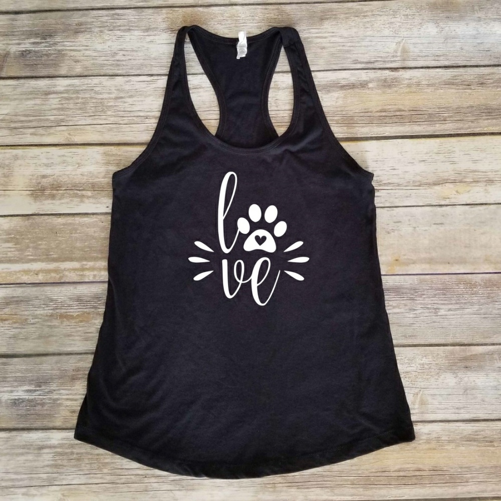 Love Paw - Doggie Heart - Workout racerback top - Picture 1 of 3